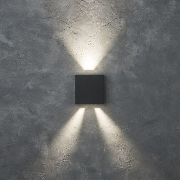 Elewacyjna LAMPA zewnętrzna GEMINI BEAMS 5104005118 Lutec metalowa OPRAWA kinkiet LED 10W 4000K kwadratowy IP54 szary