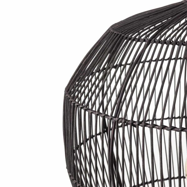 Wisząca lampa Haiti 11166 japandi klatka koszyk bambusowa czarna