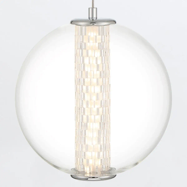 Szklana lampa wisząca kula Atomo QN-ATOMO-1P-PC LED 9W 3000K srebrny