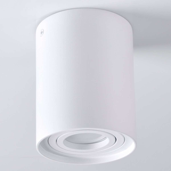 Spot LAMPA sufitowa HADAR 313096 Polux metalowa OPRAWA natynkowy downlight tuba plafon biały