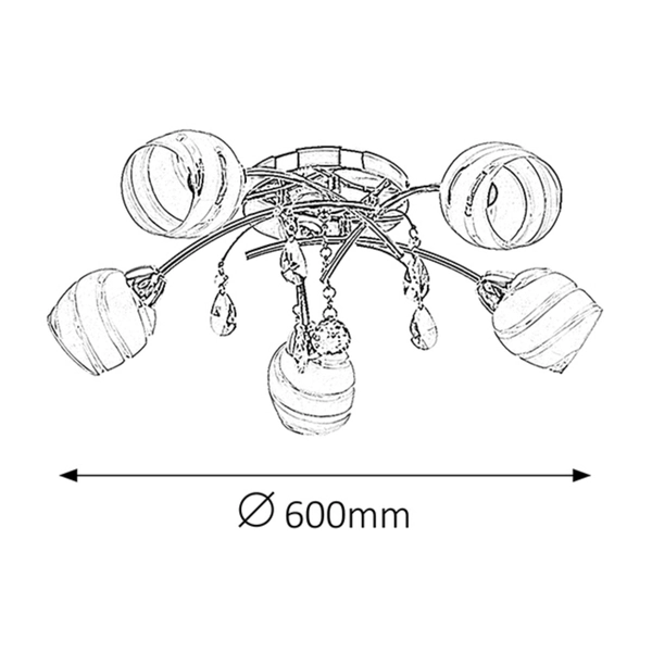 Lampa sufitowa z kryształkami Melissa 2622 Rabalux molekuły białe chrom