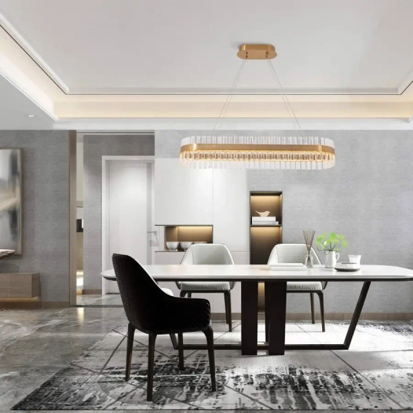Lampa wisząca kryształowa 22041 LED 68W 3000K nad stół crystals złoty