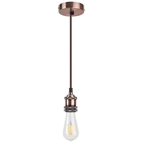 LAMPA wisząca FIXY 1417 Rabalux metalowa OPRAWKA na żarówkę kabel zwis brąz