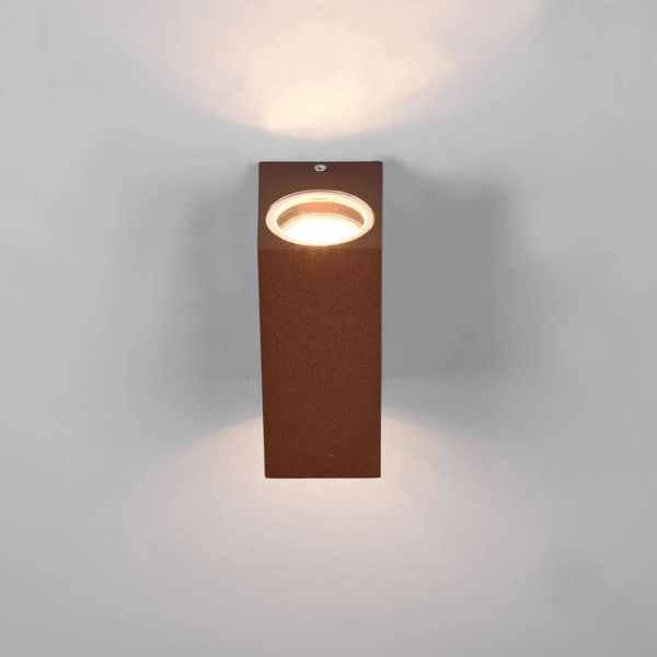 Metalowy kinkiet ścienny ORVIE DL224204269 góra-dół IP44 rdzawy