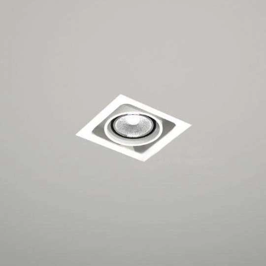 Spot LAMPA sufitowa EBINO 7314 Shilo podtynkowa OPRAWA metalowe OCZKO kwadratowa wpust biały