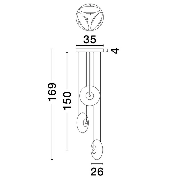 Kaskadowa lampa wisząca HUACARAJE LE44829 LED 24W 3000K przydymiona czarna