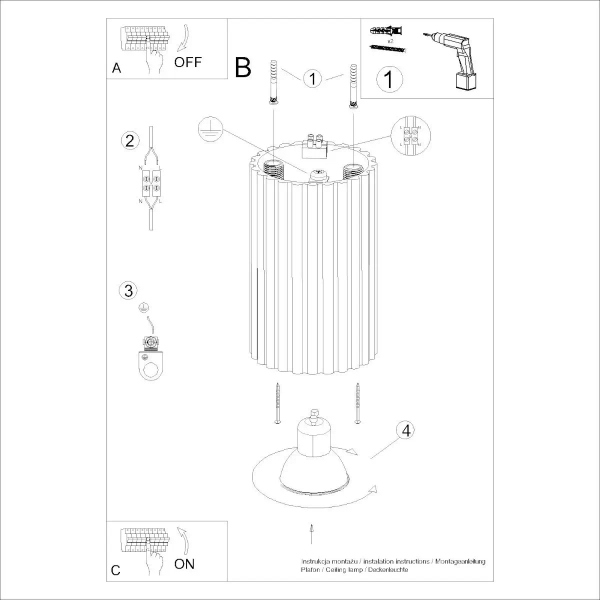 Metalowa lampa sufitowa Karbon SL.1625 downlight czerwony
