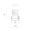 Podtynkowa wpustowa lampa sufitowa HOLLOW biała LED 8,5W 3000K IP44 38053-M930-WW-00-13