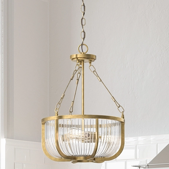 Wisząca lampa QN-ROUX3-NBR nad stół kopuła mosiądz