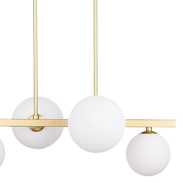 Wisząca lampa modernistyczna KAMA 34-73426 kule balls mosiężne białe