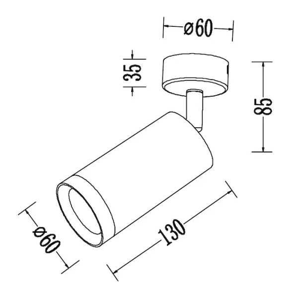 Minimalistyczna lampa sufitowa Mica Spot ML2094 cylindryczna czarny
