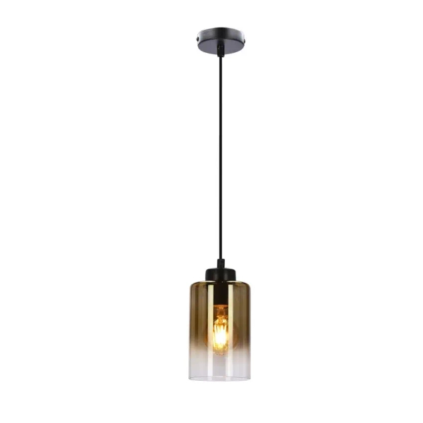 Szklana lampa wisząca Aspra 31-16256 bursztynowy przezroczysty czarny