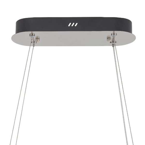 Owalna lampa wisząca LUXORA 11707 LED 40W 3000K kryształowa nikiel