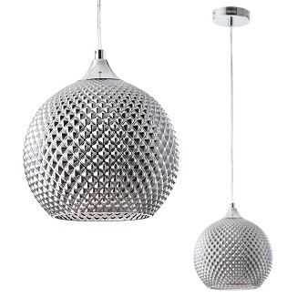 Loftowa LAMPA wisząca EMPIRA 318084 Polux szklana kula ZWIS do jadalni chrom