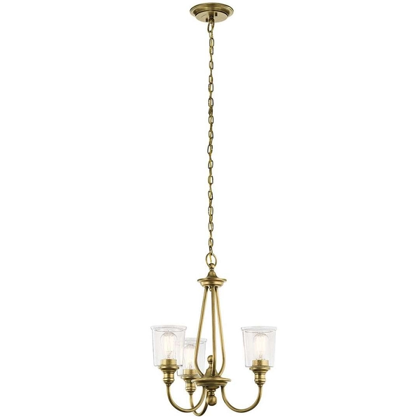 Żyrandol LAMPA wisząca Waverly KL-WAVERLY3-NBR Elstead KICHLER industrialna OPRAWA metalowy ZWIS na łańcuchu mosiądz przezroczysty