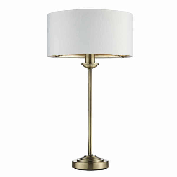 Nocna lampa stołowa Highclere 104054 Endon vintage mosiądz biały
