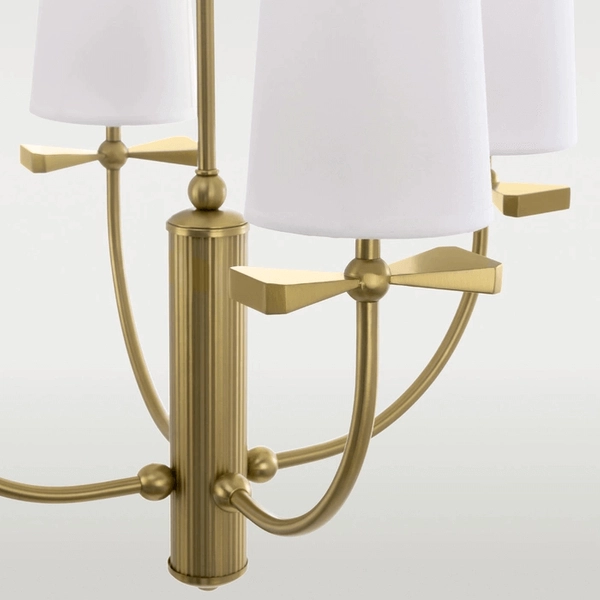 Żyrandol glamour Bow P04190BR Cosmolight klosze mosiądz