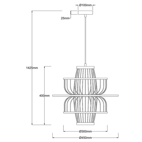 Wisząca lampa skandynawska Astra LP-3110/1P NT boho drewniana beżowa