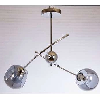 LAMPA sufitowa VEN 2690/2 loftowa OPRAWA szklana chrom przydymiona