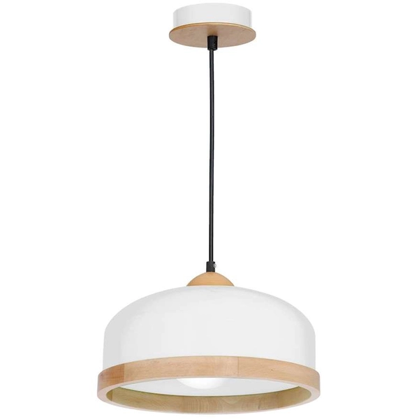 Wisząca LAMPA hygge STUDIO MLP8848 Milagro skandynawska OPRAWA zwis metalowy biały drewno