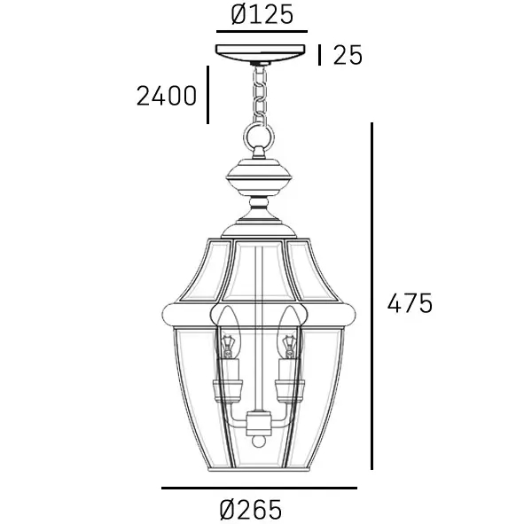 Zewnętrzna latarnia wisząca Whitley P02890AU IP23 do ogrodu złota