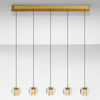 Wisząca lampa na belce CUYO LE44720 LED 16W 3000K balls złota przezroczysta