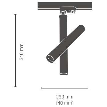 Sufitowa lampa 3-fazowa AKADI 0137 metalowa tuba podłużna czarna złota
