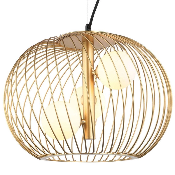 Druciana LAMPA wisząca CLARISA MDM-3843-3 GD Italux metalowa OPRAWA industrialny zwis złoty