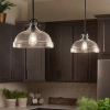 Lampa wisząca nad wyspę Hampton przezroczysta grafitowa szklana 1xE27 ELS-HAMPTON-P-GR