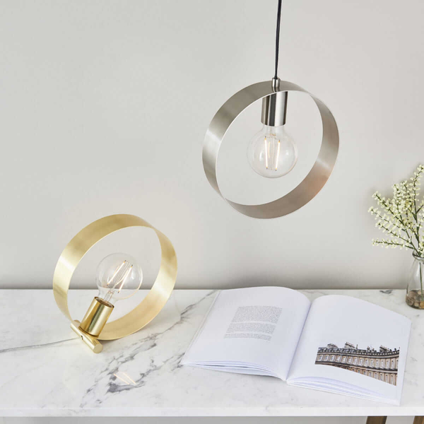 Minimalistyczna lampa wisząca nad stół Hoop 90454 Endon nikiel