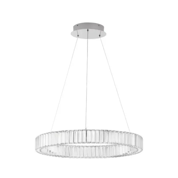 Okrągła lampa wisząca BAUTA LE42915 do sypialni LED 40W 3500K srebrna