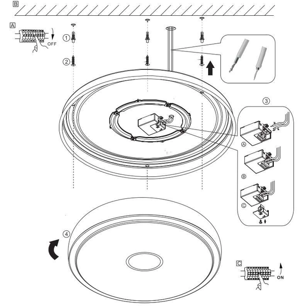 Sufitowa LAMPA plafon KALLE 48408-24 Globo metalowa OPRAWA okrągła LED 24W 3000K - 6000K biała chromowana