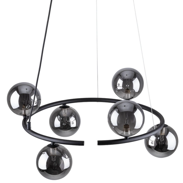 Lampa wisząca do salonu Anabelle 6843 bubbles ring grafitowa czarna