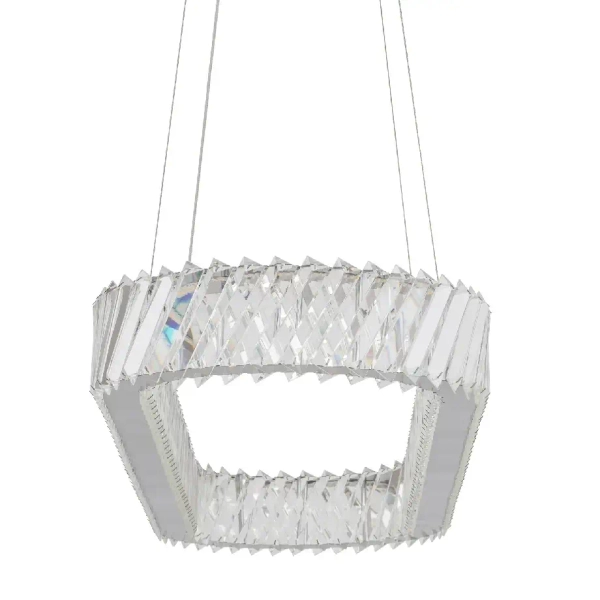 Owalna lampa wisząca LUXORA 11707 LED 40W 3000K kryształowa nikiel