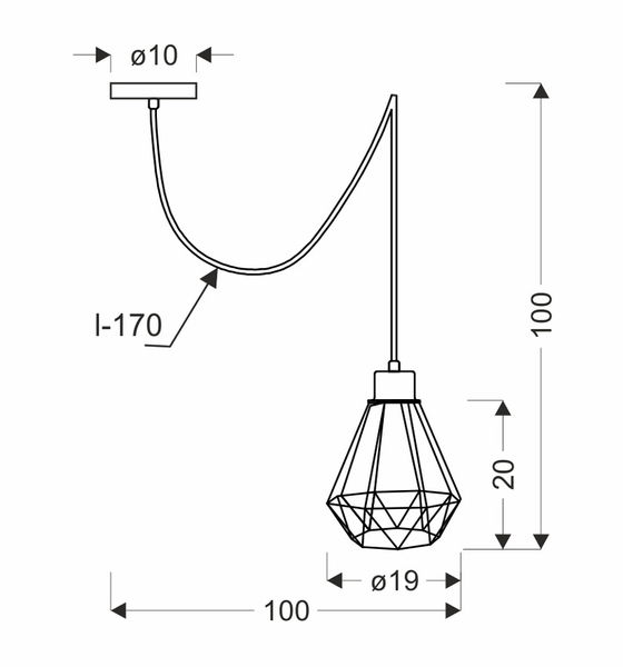 Podwieszana lampa Primo 31-06165 Candellux klatka druciana złota czarna