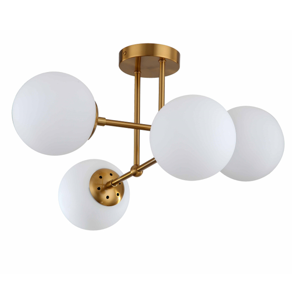 Złota lampa wisząca Roma LP-1345/4P GD Light Prestige szklane kule do salonu