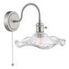 Szklana lampa na ścianę Hadano HAD0761-12 falowana chrom przezroczysty