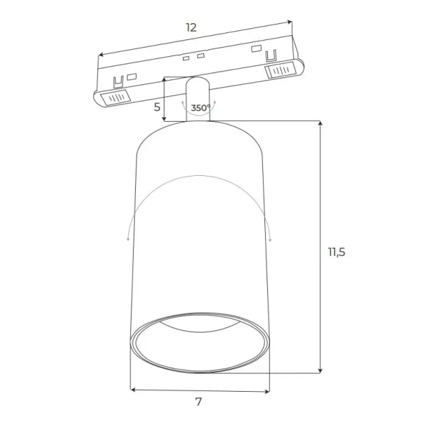 Szynowa lampa magnetyczna do systemu Dali M0010N LED 18W 3000K czarny