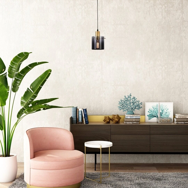 LAMPA wisząca DONATI 5222 Rabalux szklana OPRAWA okrągły zwis przydymiony złoty