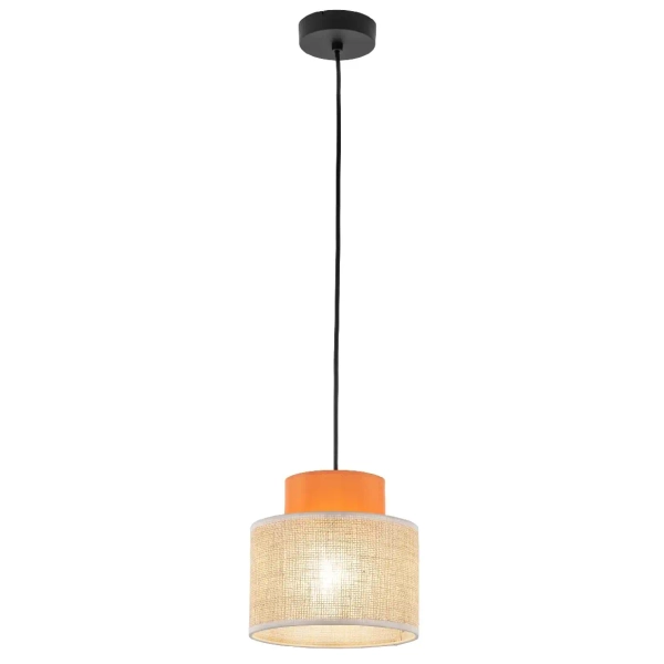 Ekologiczna lampa wisząca Duo 3255 naturalna juta pomarańczowy