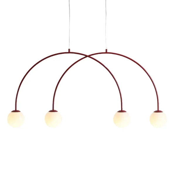 Skandynawska lampa wisząca UNA 1116L15_S kulista szklana czerwona