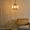 Szklana lampa wisząca do salonu Demarius DEM0106 bursztynowa