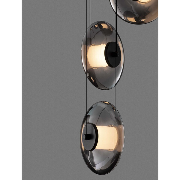 Lampa wisząca do salonu HUACARAJE LE44830 LED 40W 3000K kaskada przydymiona czarna