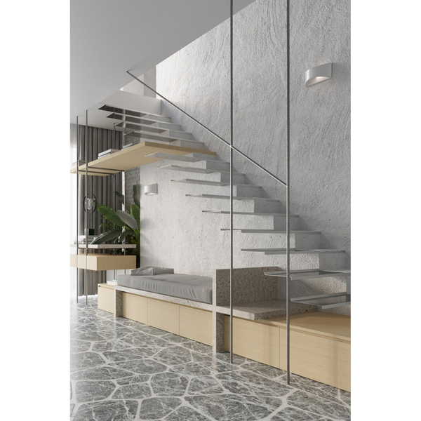 Półokrągła lampa ścienna SL.0834 ceramiczny kinkiet biały