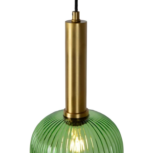 LAMPA wisząca MALOTO  45386/20/33 Lucide loftowa OPRAWA szklany zwis zielony mosiądz