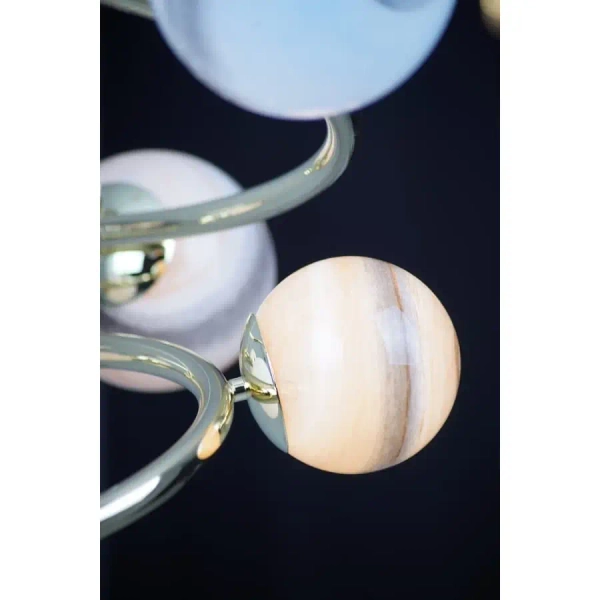 Molekułowa lampa wisząca COSMOS P0378 Maxlight do salonu metal złota