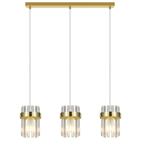 Lampa wisząca kryształowa Vetro LP-2910/3L GD potrójna nad stół złota