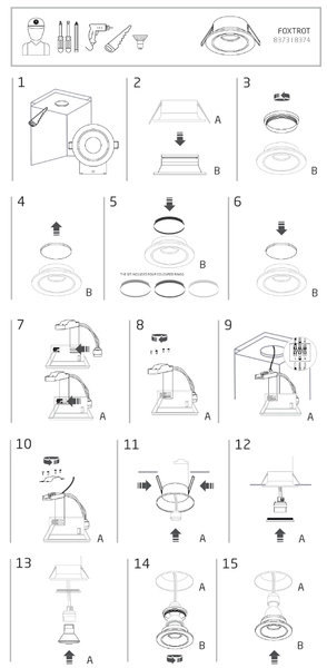 Łazienkowa lampa do zabudowy Foxtrot 8374 czarne oczko metalowe