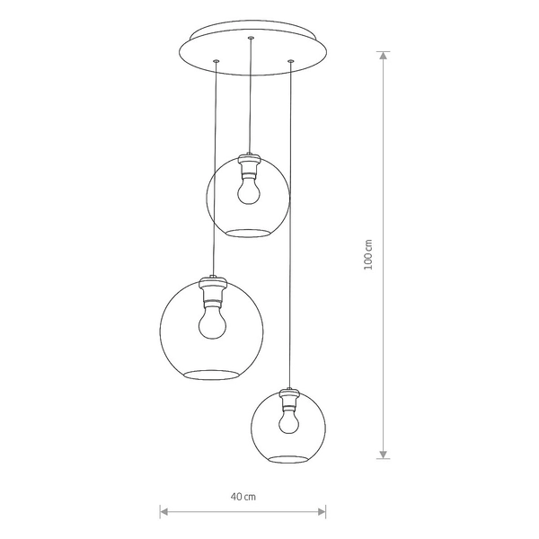 Skandynawska lampa wisząca Vetro 7641 3-płomenna nad stół szklana