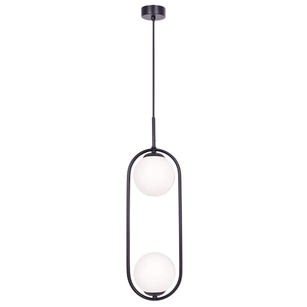 Wisząca lampa kulista Parva K-5101 Kaja szklana biała czarna